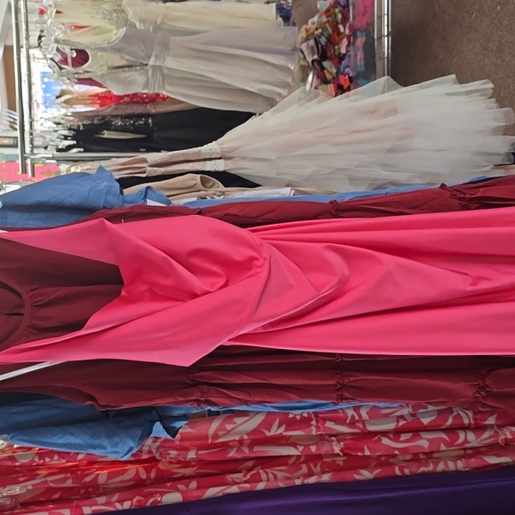 Lipstick Pink Prom Dress - Picture 1 of 5